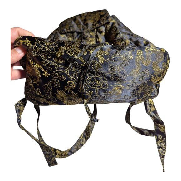 Vtg Y2K Rampage China Doll Black Red Dragon Brocade Satin Bucket Backpack NWT - Picture 2 of 4
